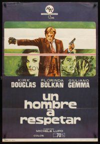 5f218 MAN TO RESPECT Spanish '73 Kirk Douglas possesses The Master Touch, great image!