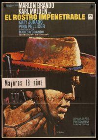 5f226 ONE EYED JACKS Spanish R72 great artwork of star & director Marlon Brando with gun!