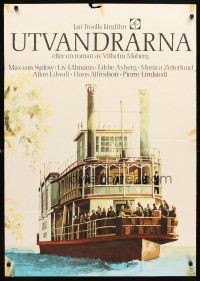 5f308 EMIGRANTS Swedish '71 Liv Ullmann, Max Von Sydow, Jan Treoll, great art of riverboat!