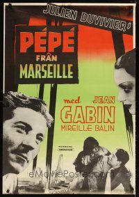 5f324 PEPE LE MOKO Swedish R58 cool images of Jean Gabin & Mireille Balin, Julien Duvivier