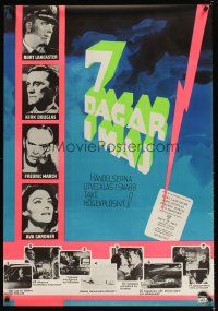 5f331 SEVEN DAYS IN MAY Swedish '64 Burt Lancaster, Kirk Douglas, Fredric March & Ava Gardner