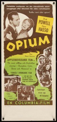 5f362 TO THE ENDS OF THE EARTH Swedish stolpe '47 Dick Powell, Signe Hasso, opium smuggling!