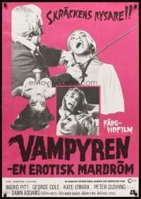 5f337 VAMPIRE LOVERS Swedish '70 Hammer, taste the deadly passion of the blood-nymphs if you dare!