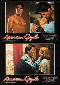 5f650 AMERICAN GIGOLO set of 8 Italian 13x18 pbustas '80 male prostitute Richard Gere is framed!