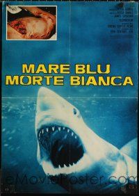 5f601 BLUE WATER, WHITE DEATH set of 8 Italian photobustas '71 sharks, divers Ron & Valerie Taylor!