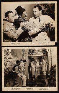 5g740 ACTION IN ARABIA 2 8x10 stills '44 George Sanders & Virginia Bruce in the land of intrigue!