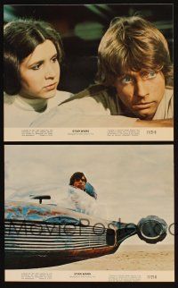 5g206 STAR WARS 2 8x10 mini LCs '77 George Lucas classic, close up of Mark Hamill & Carrie Fisher!