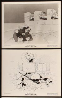 5g393 DONALD'S SNOW FIGHT 6 8x10 stills '42 Disney, great cartoon images of Donald Duck & nephews!