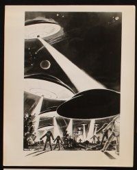 5g533 EARTH VS. THE FLYING SAUCERS 4 8x10 stills '56 sci-fi classic, cool UFO artwork images!