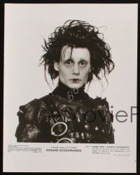 5g767 EDWARD SCISSORHANDS 2 8x10 stills '90 Tim Burton, great close images of Johnny Depp!