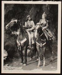 5g772 FLAME OF ARABY 2 8x10 key book stills '51 sexy Maureen O'Hara & Jeff Chandler on horses!