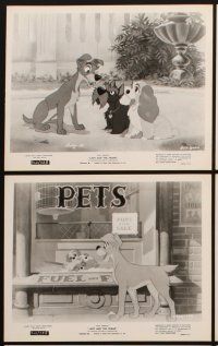5g328 LADY & THE TRAMP 8 8x10 stills R62 Disney classic dog cartoon, great images!