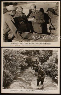 5g693 OBJECTIVE BURMA 3 8x10 stills '45 Errol Flynn in World War II, directed by Raoul Walsh!