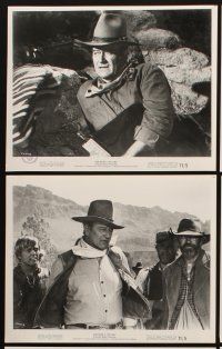5g234 RIO LOBO 24 8x10 stills '71 Howard Hawks, cowboy John Wayne w/ rifle uses man as human shield!