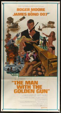 5h249 MAN WITH THE GOLDEN GUN east hemi 3sh '74 art of Roger Moore as James Bond by McGinnis!