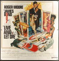 5h232 LIVE & LET DIE East Hemi 6sh '73 art of Roger Moore as James Bond by Robert McGinnis!