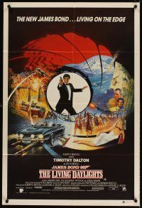 5h423 LIVING DAYLIGHTS Aust 1sh '87 Timothy Dalton as James Bond & sexy Maryam d'Abo with gun!