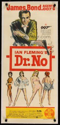 5h014 DR. NO linen Aust daybill '62 Sean Connery is the extraordinary gentleman spy James Bond 007!
