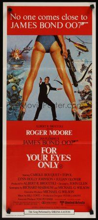 5h335 FOR YOUR EYES ONLY Aust daybill '81 no one comes close to Roger Moore as James Bond!