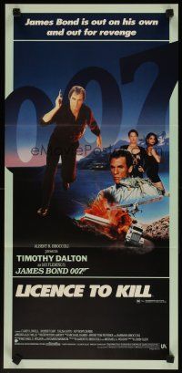 5h440 LICENCE TO KILL Aust daybill '89 Timothy Dalton as James Bond, he's out for revenge!