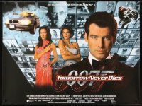 5h477 TOMORROW NEVER DIES tommorow style DS British quad '97 Pierce Brosnan as 007, Teri Hatcher!