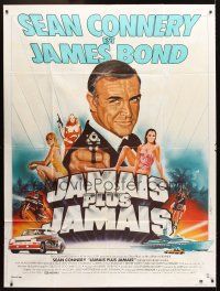 5h356 NEVER SAY NEVER AGAIN French 1p '83 art of Sean Connery as James Bond 007 by Michel Landi!
