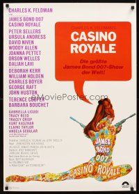 5h173 CASINO ROYALE German R70s all-star James Bond spy spoof, sexy psychedelic art by McGinnis!