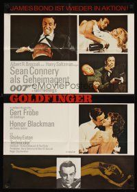 5h096 GOLDFINGER German R80s Sean Connery as Bond & Honor Blackman, gold Shirley Eaton!