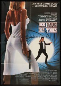 5h429 LIVING DAYLIGHTS German '87 Timothy Dalton as James Bond & sexy Maryam d'Abo with gun!