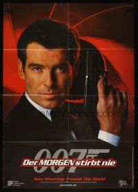 5h481 TOMORROW NEVER DIES teaser German '97 close image of Pierce Brosnan as James Bond 007!