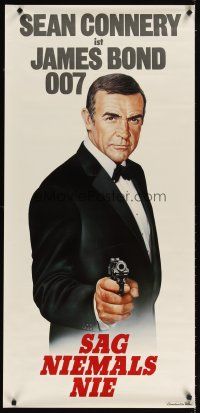 5h359 NEVER SAY NEVER AGAIN German door panel '83 art of Sean Connery as Bond 007!