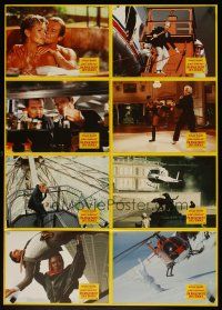 5h411 VIEW TO A KILL set 2 German LC poster '85 action images of Roger Moore as Bond, Grace Jones!