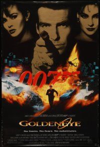 5h457 GOLDENEYE 1sh '95 Pierce Brosnan as Bond, Isabella Scorupco, sexy Famke Janssen!