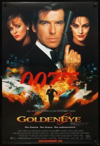 5h459 GOLDENEYE int'l advance DS 1sh '95 Pierce Brosnan as James Bond 007, Isabella Scorupco!