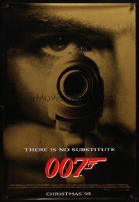 5h458 GOLDENEYE advance 1sh '95 Pierce Brosnan as secret agent James Bond 007, cool close-up!