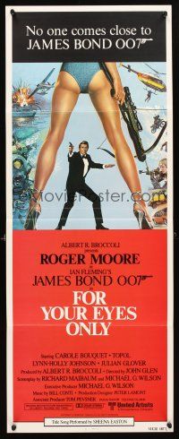 5h329 FOR YOUR EYES ONLY int'l insert '81 no one comes close to Roger Moore as James Bond 007!
