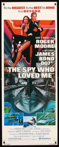 5h272 SPY WHO LOVED ME insert '77 great art of Roger Moore as James Bond 007 by Bob Peak!