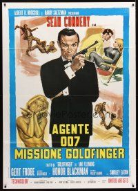 5h090 GOLDFINGER Italian 1p R70s great artwork of Sean Connery as James Bond 007!