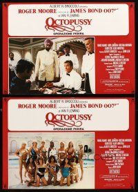 5h377 OCTOPUSSY set of 8 Italian photobustas '83 Roger Moore as James Bond , sexy Maud Adams!