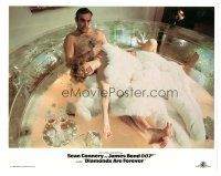 5h223 DIAMONDS ARE FOREVER LC R84 Sean Connery as James Bond naked with Jill St. John under fur!