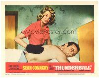 5h104 THUNDERBALL LC #3 '65 Sean Connery as James Bond gets a rubdown from sexy Molly Peters!
