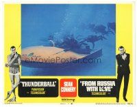 5h183 THUNDERBALL/FROM RUSSIA WITH LOVE LC #2 '68 James Bond, c/u of scuba divers underwater!