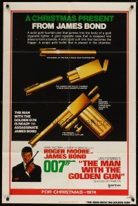 5h250 MAN WITH THE GOLDEN GUN int'l advance 1sh '74 a Christmas present from James Bond, cool!