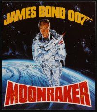 5h302 MOONRAKER 2-sided hanger '79 art of Roger Moore as James Bond in space by Goozee!
