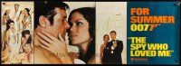 5h274 SPY WHO LOVED ME paper banner '77 Roger Moore as 007 in tuxedo w/sexy Barbara Bach!