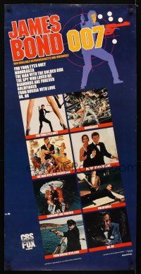 5h364 JAMES BOND 007 heavy stock video poster '83 Sean Connery & Roger Moore as Bond!