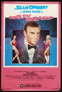 5h354 NEVER SAY NEVER AGAIN video poster '83 art of Sean Connery as James Bond 007 by R. Obrero!