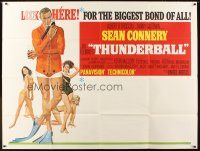 5h102 THUNDERBALL subway poster '65 art of Sean Connery as Bond holding spear gun w/sexy girls!