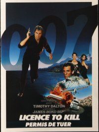 5h447 LICENCE TO KILL French herald '89 Timothy Dalton as James Bond, he's out for revenge!