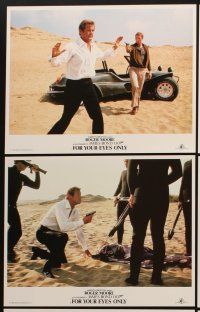 5h348 FOR YOUR EYES ONLY 6 LCs R84 Roger Moore as James Bond 007, Carole Bouquet!